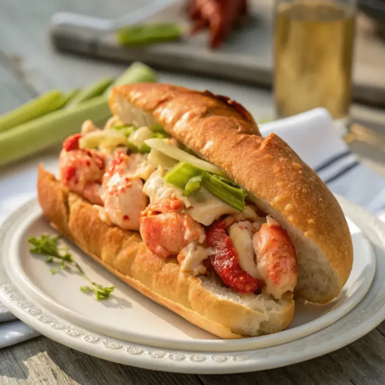 Genießen Sie den luxuriösen Geschmack eines frisch zubereiteten Hummer-Rolls – eine wahre Delikatesse