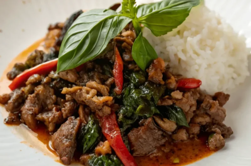 Pad Kra Pao mit thailändischem Basilikum und Rindfleisch – Originalrezept aus Thailand