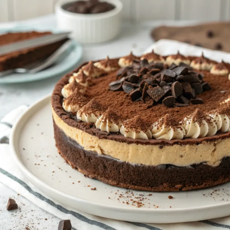 Schokoladen Espresso Mascarpone Tarte mit Schokoladencreme, Espresso-Aroma und Mascarpone auf knusprigem Keksboden