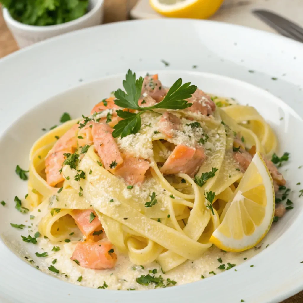 Tagliatelle al Salmone mit cremiger Lachssauce und frischen Kräutern
