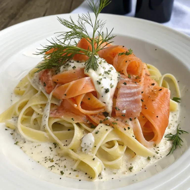 Tagliatelle al Salmone mit cremiger Lachssauce und frischen Kräutern