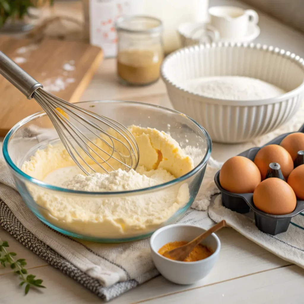 Biskuitboden für Stracciatella Kirsch Torte vorbereiten