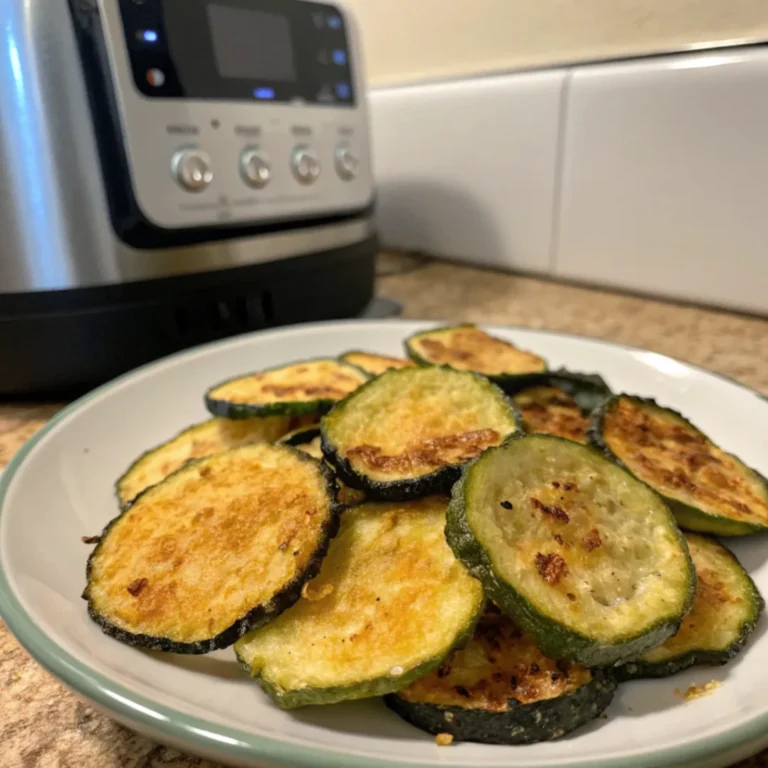 Knusprige Heißluftfritteuse Zucchini Chips – gesunder Low-Carb-Snack