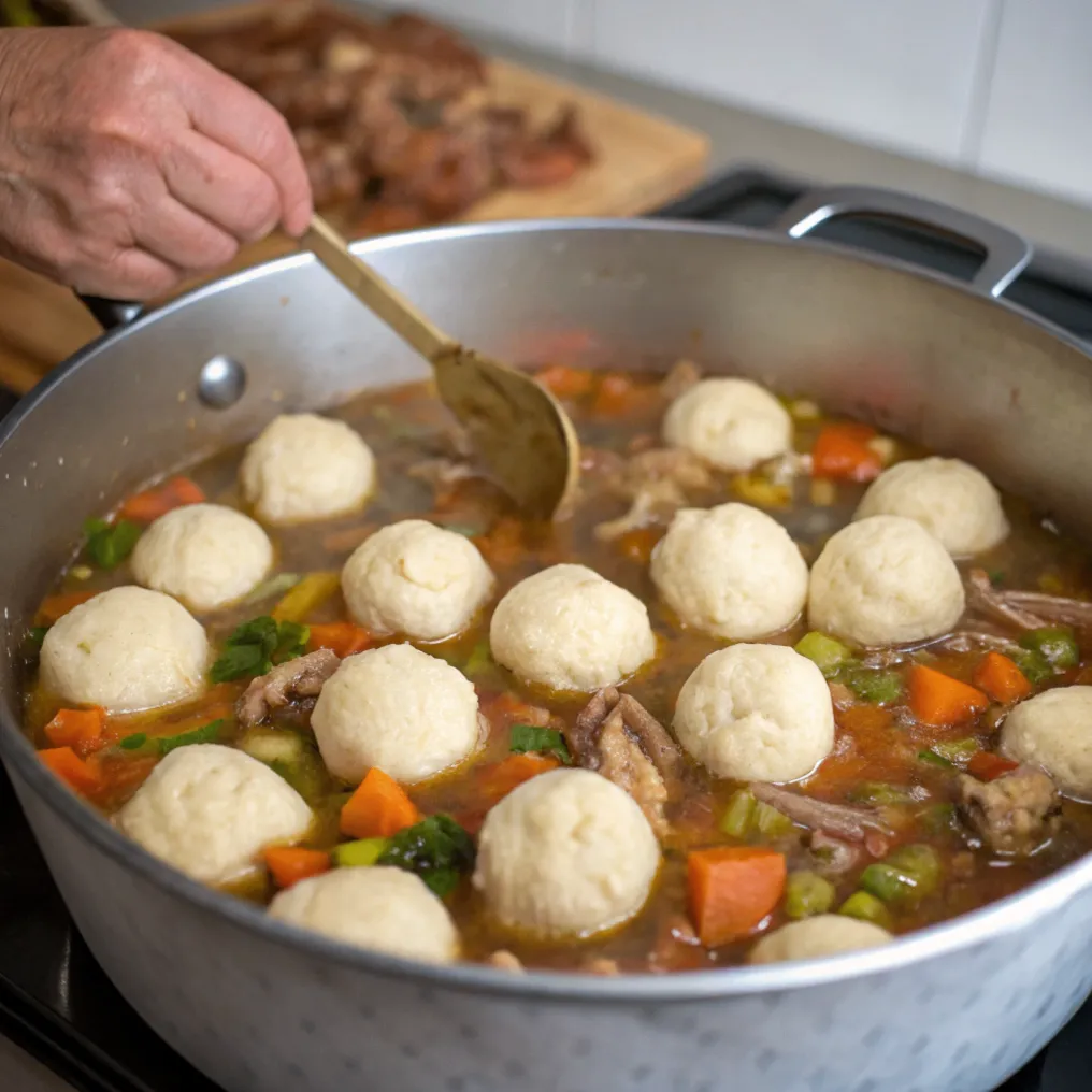 Knödel im Gemüseeintopf