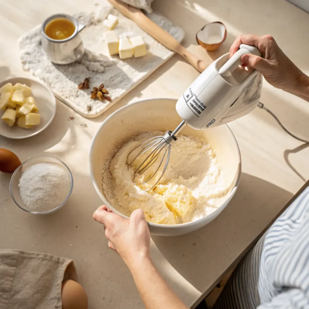 Schwedische Mandeltorte – Butter und Zucker cremig schlagen