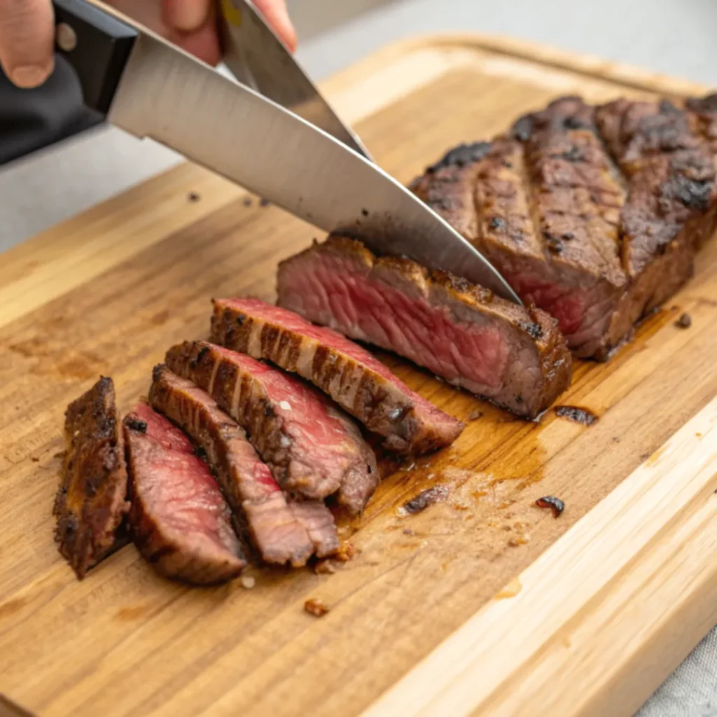 Skirt Steak in dünne Streifen geschnitten, quer zur Faser