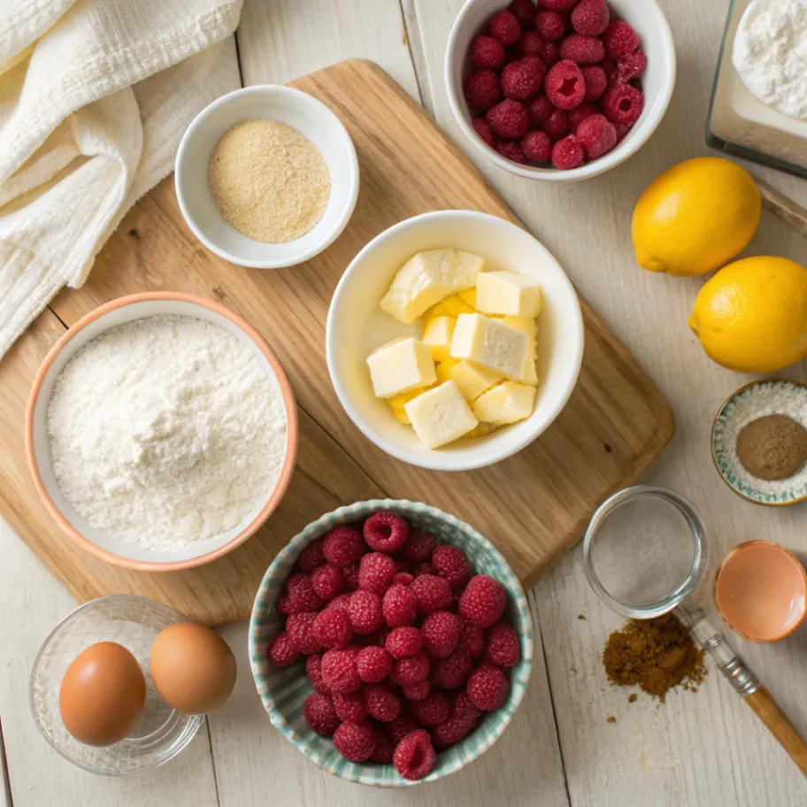 Zutaten für Streuselkuchen mit Himbeeren – Frisch und natürlich