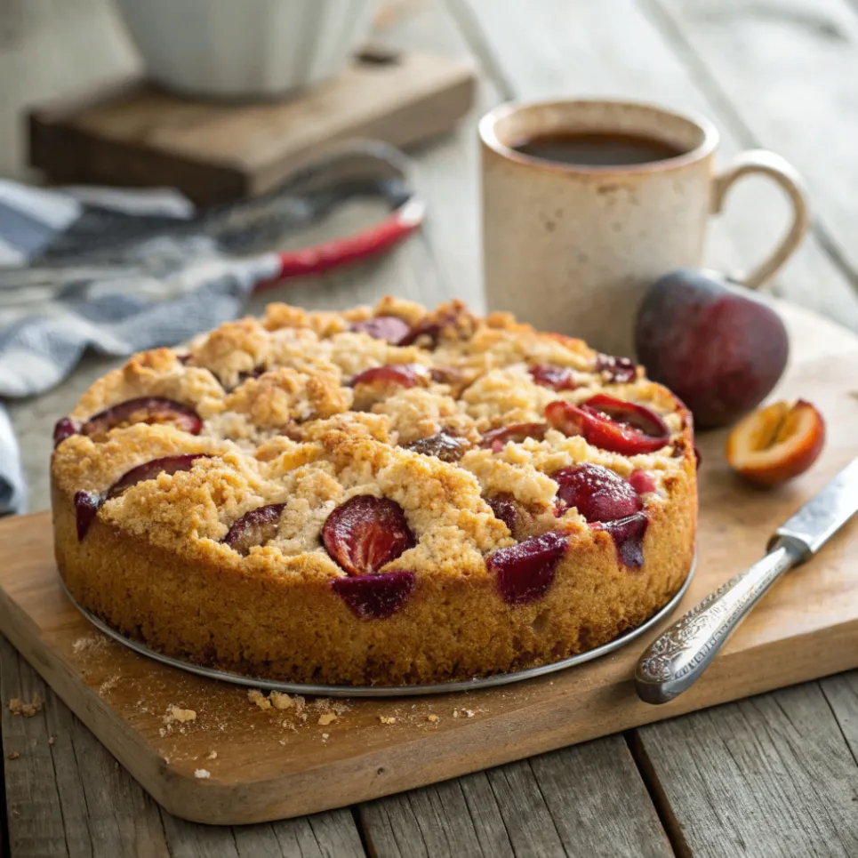 Frisch gebackener Zwetschgen-Streuselkuchen – Saftig & Knusprig
